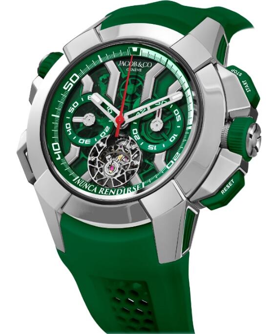 Review Jacob & Co Epic X Chrono Tourbillon Titanium Green EC360.20.AC.AC.ABRUA Replica watch